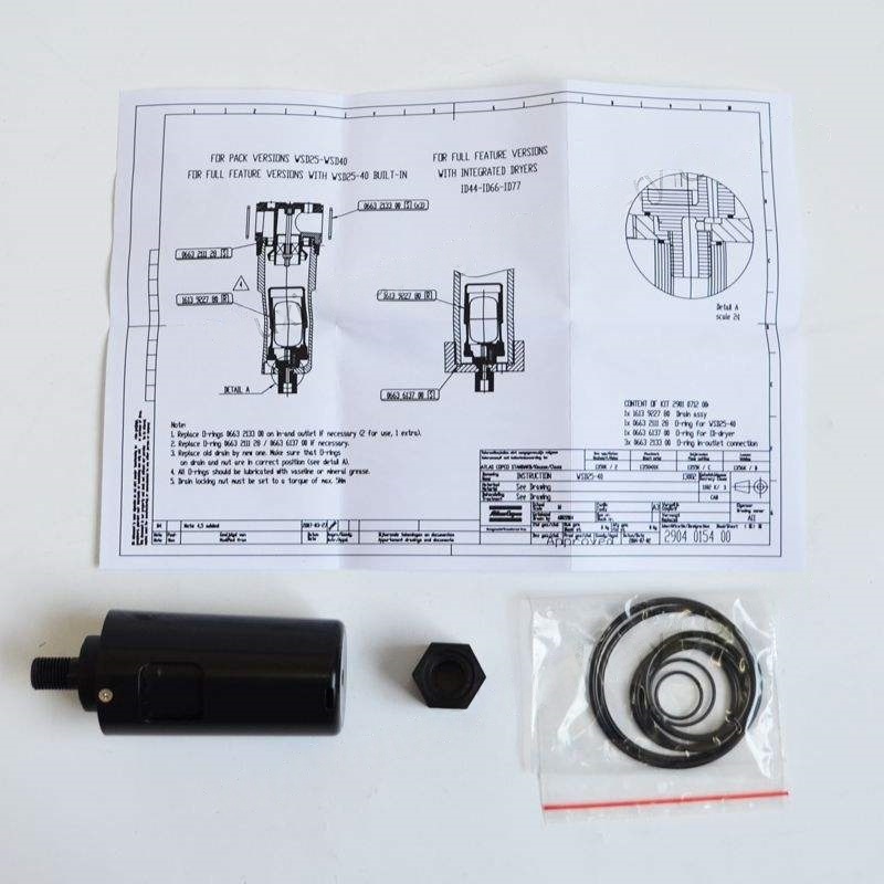 オリジナル2904500069 ATLAS COPCO WSD WATES分離器WSD25 WSD80 WSD250 WSD750