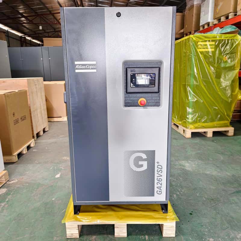 アトラスコプコエアコンプレッサーオリジナル GA26 VSD + 26kW 35HP 可変速オイル噴射ロータリースクリューエアコンプレッサー 13Bar