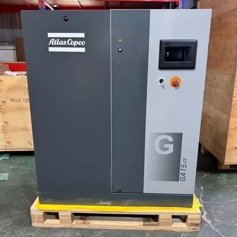 アトラスコプコ GA15 FF 15kW オイルインジェクションロータリースクリューエアコンプレッサー統合ドライヤー 7.5 13Bar
