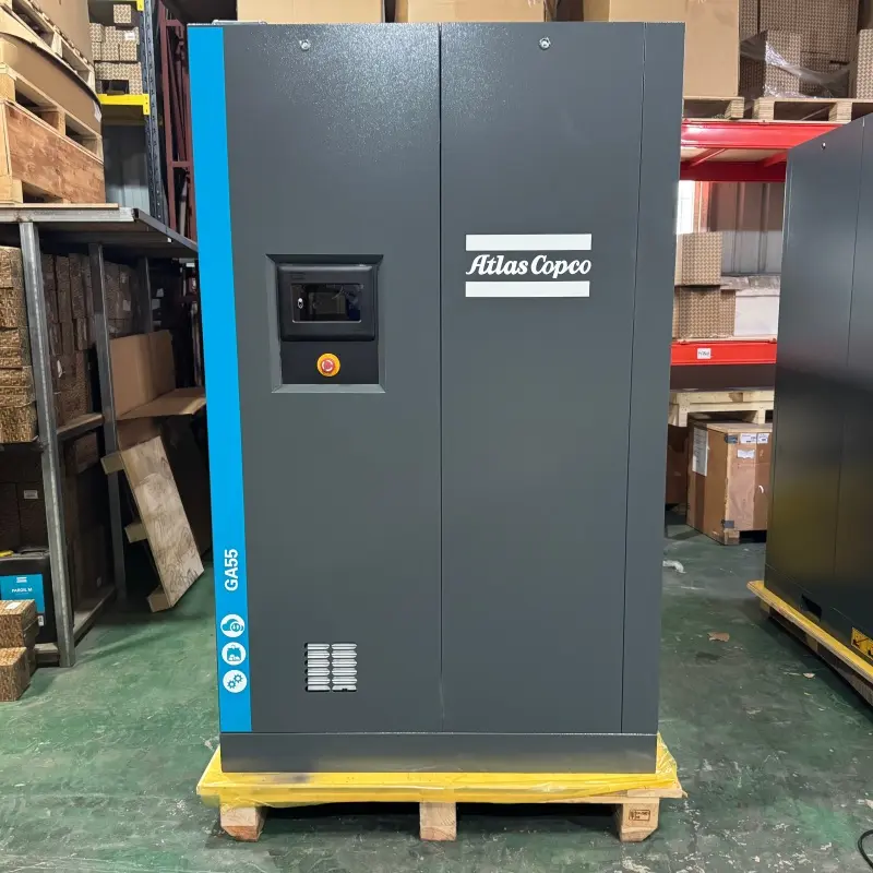 アトラスコプコ GA55 55kW 75HP オイル注入スクリューエアコンプレッサー オリジナル