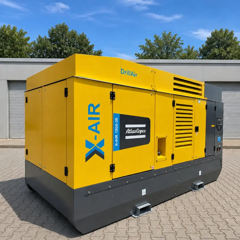 アトラスコプコ X-Air 1300 35 大型モバイルディーゼルコンプレッサー 412kW 35Bar 穴あけ正規品